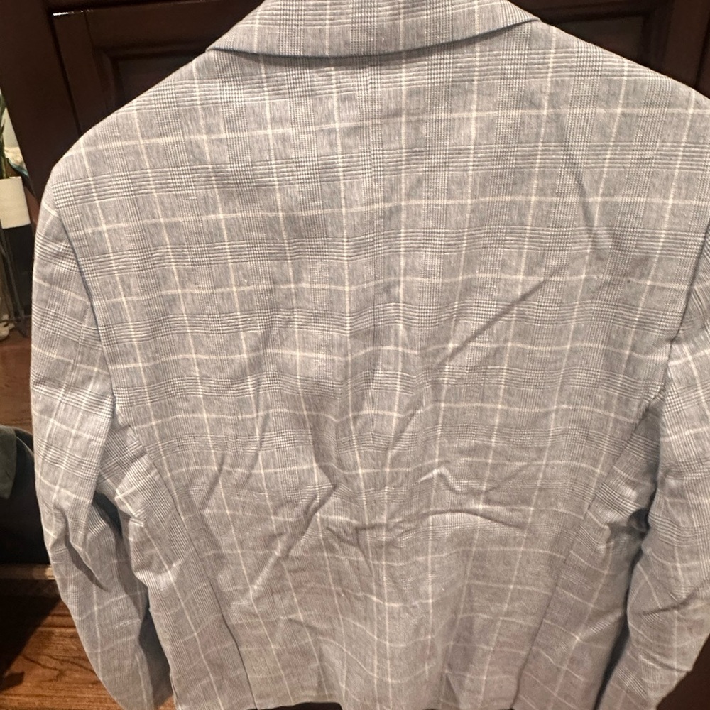 Report Collection Light Gray Windowpane Sport Coa… - image 4